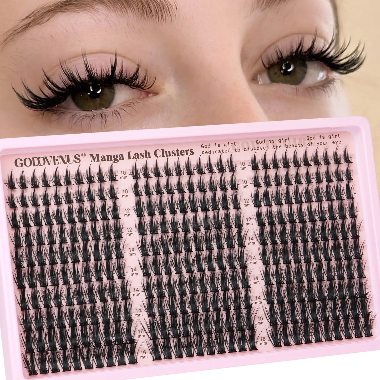 Dolly | Goddvenus Manga Lash Clusters Natural Wispy 300 Pcs Fairy Eyelash Clusters 10-16Mm Fluffy Cluster Eyelash