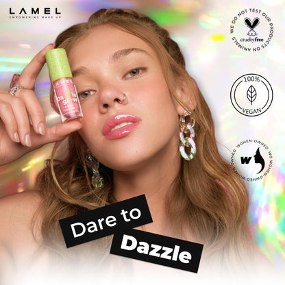 Dazzle Glow Crystal Lip Gloss – Bright Pink Shade, 404