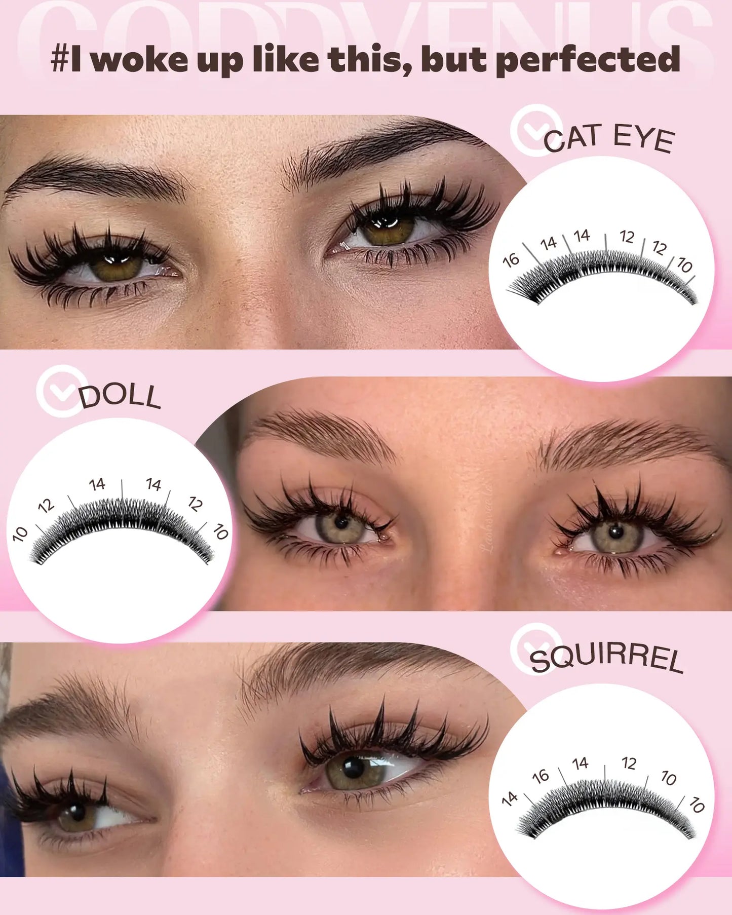 Dolly | Goddvenus Manga Lash Clusters Natural Wispy 300 Pcs Fairy Eyelash Clusters 10-16Mm Fluffy Cluster Eyelash