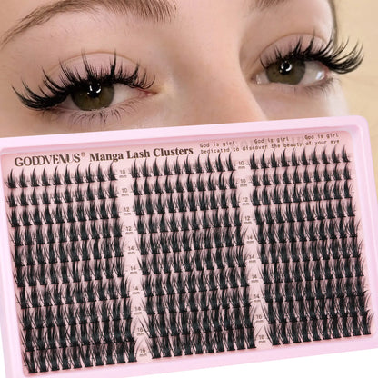 Dolly | Goddvenus Manga Lash Clusters Natural Wispy 300 Pcs Fairy Eyelash Clusters 10-16Mm Fluffy Cluster Eyelash