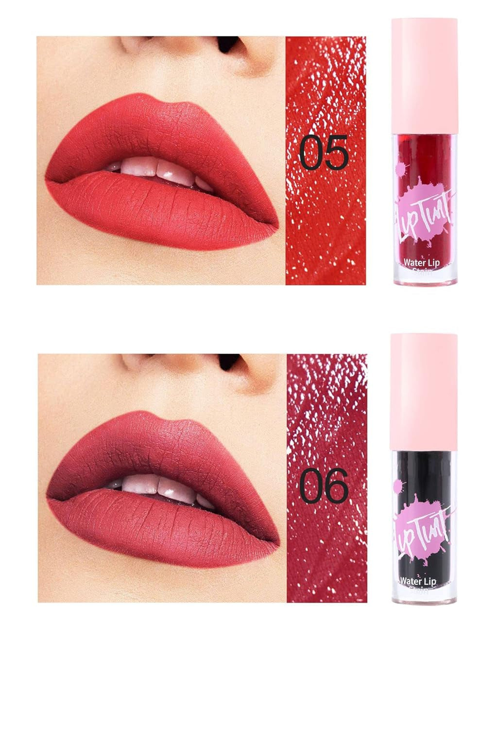 Moisturizing Lip Tint Stain Liquid Lipstick Makeup, Pack of 6 Colors