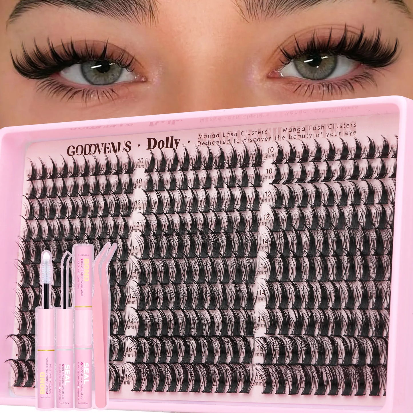 Dolly | Goddvenus Manga Lash Clusters Natural Wispy 300 Pcs Fairy Eyelash Clusters 10-16Mm Fluffy Cluster Eyelash