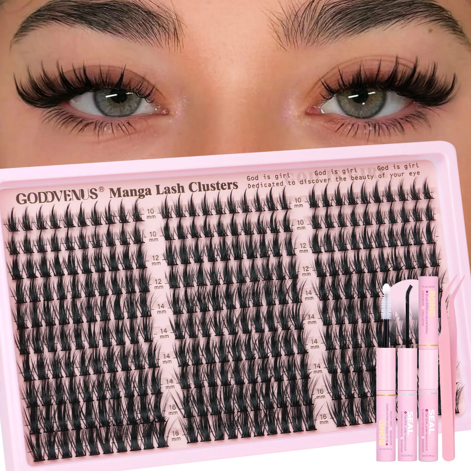 Dolly | Goddvenus Manga Lash Clusters Natural Wispy 300 Pcs Fairy Eyelash Clusters 10-16Mm Fluffy Cluster Eyelash
