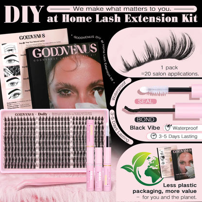Dolly | Goddvenus Manga Lash Clusters Natural Wispy 300 Pcs Fairy Eyelash Clusters 10-16Mm Fluffy Cluster Eyelash