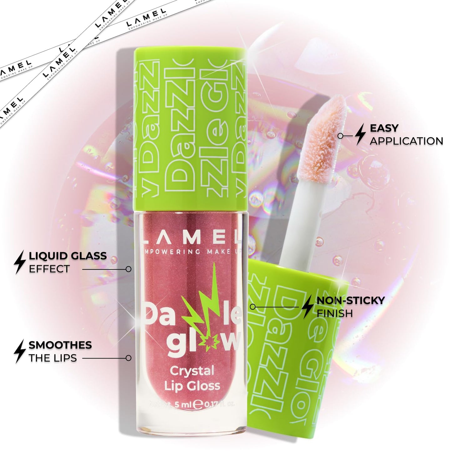 Dazzle Glow Crystal Lip Gloss – Bright Pink Shade, 404