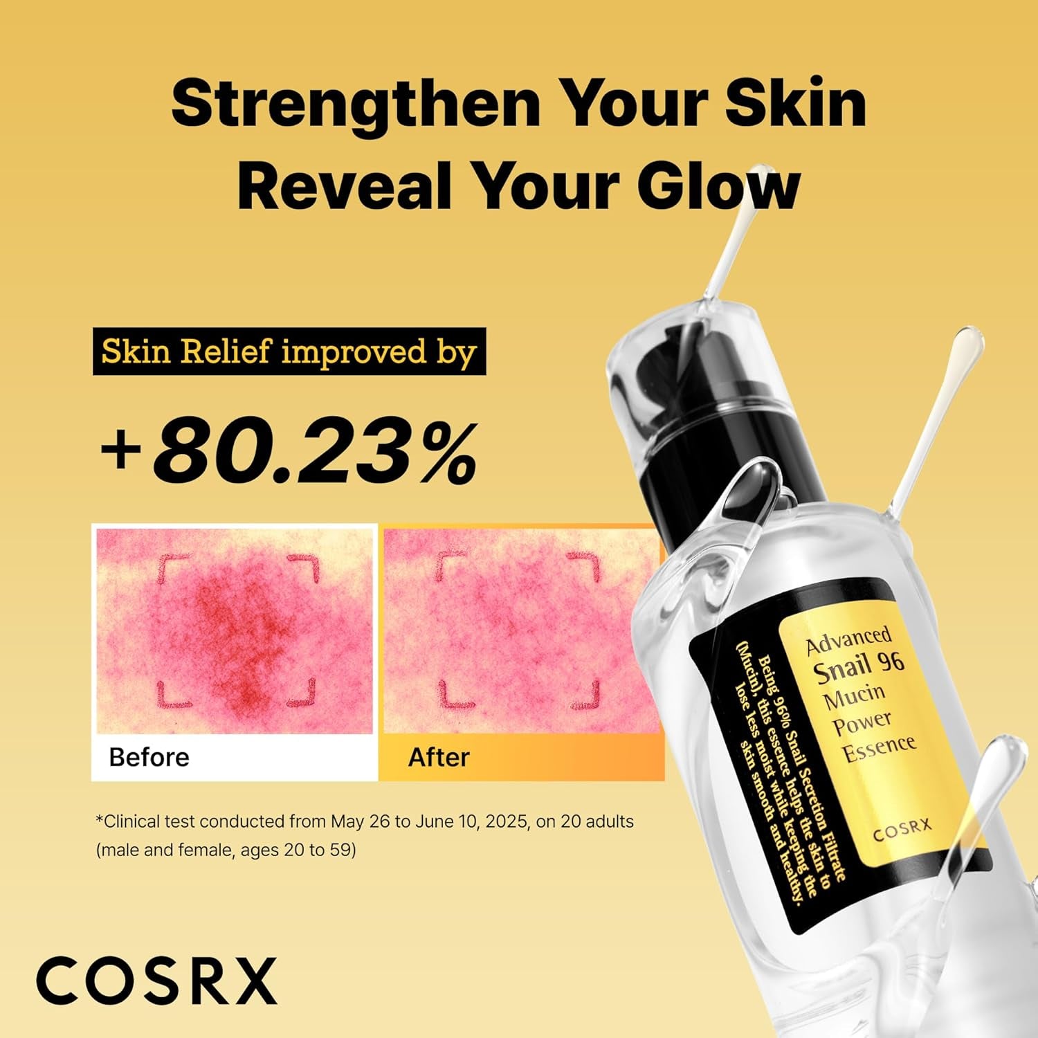 Snail Mucin 96% Repairing Serum for Sooothing & Hydrating 3.38 Oz.